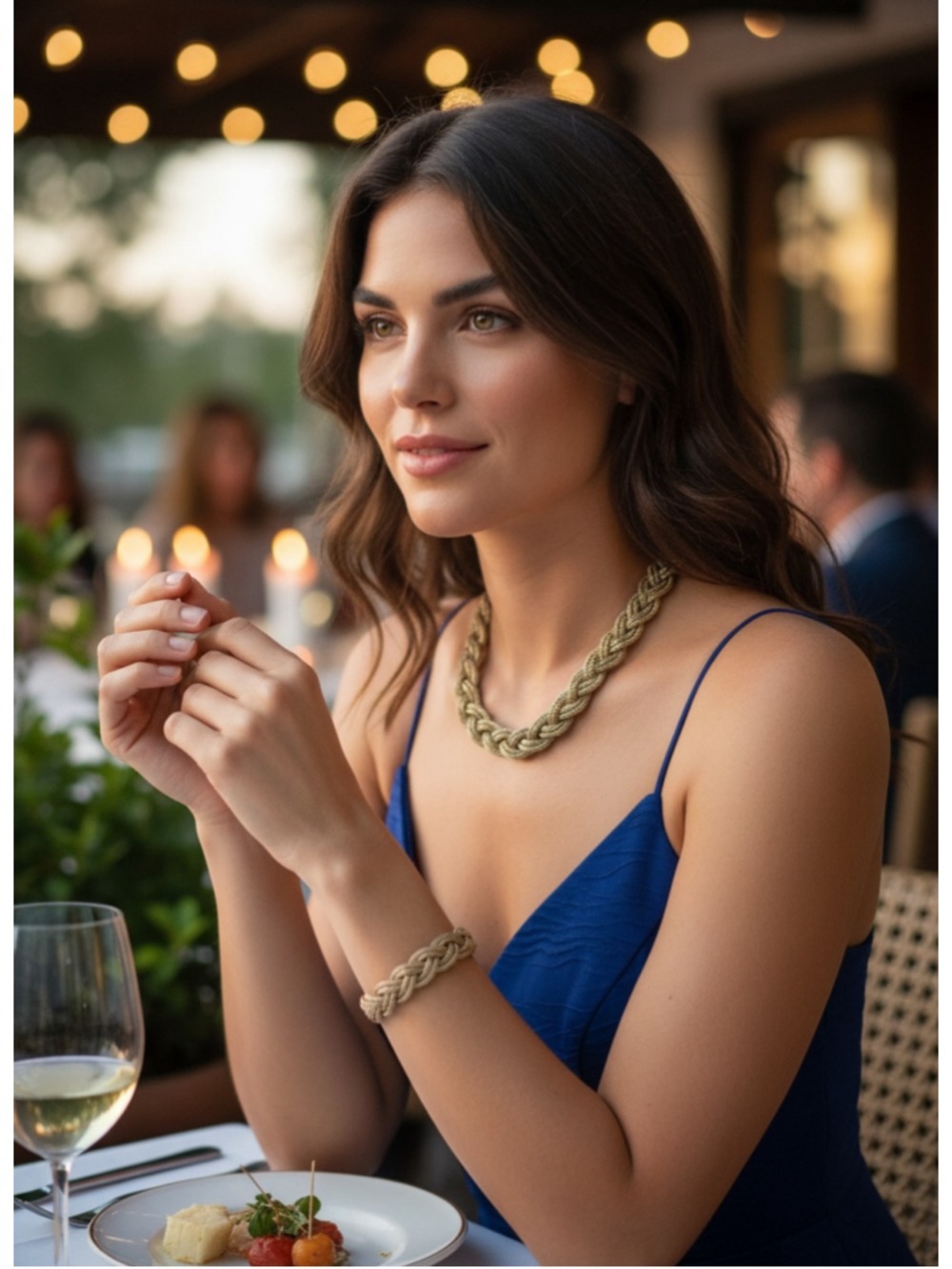 Alfani Gold-tone Braided Mesh Statement Necklace and Bracelet Jewelry Set